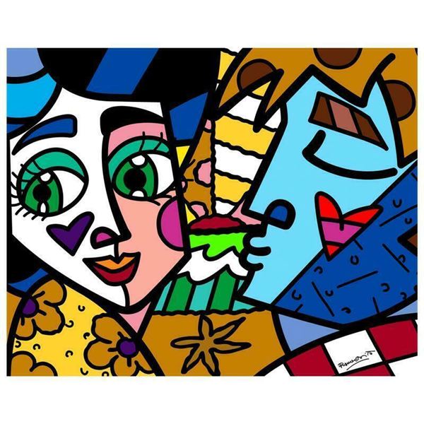 Romero Britto "Please Sweetheart" Limited Edition Giclee On Canvas