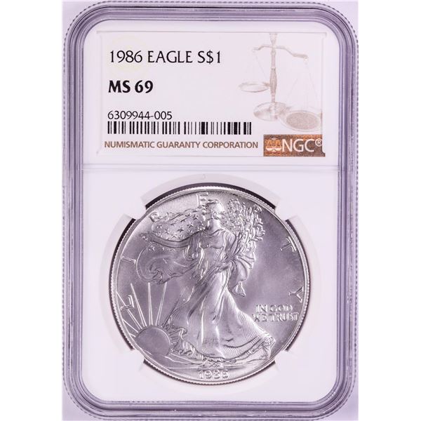 1986 $1 American Silver Eagle Coin NGC MS69