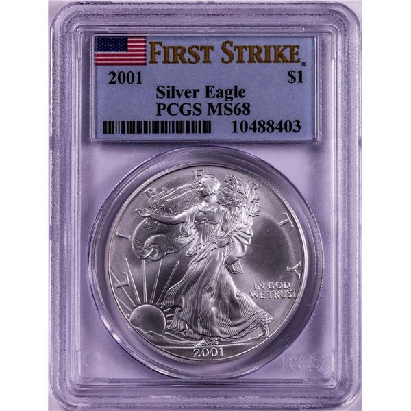 2001 $1 American Silver Eagle Coin PCGS MS68 First Strike
