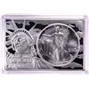 Image 1 : 1992 $1 American Silver Eagle Coin & 2oz Silver Bar Set