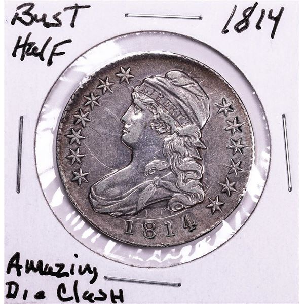 1814 Capped Bust Half Dollar Coin Amazing Die Clash