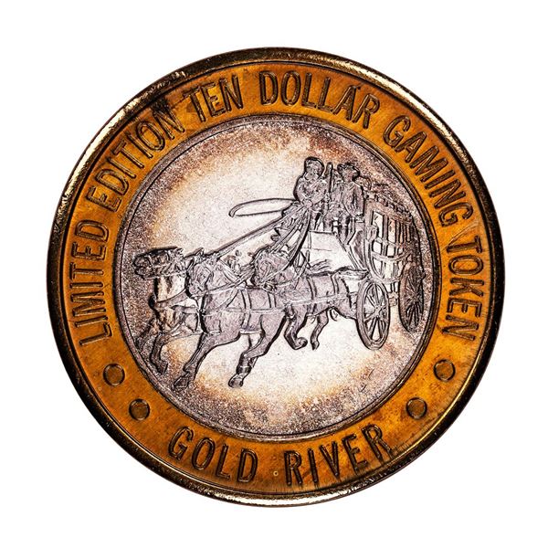.999 Silver Gold River Laughlin, Nevada $10 Casino Limited Edition Gaming Token
