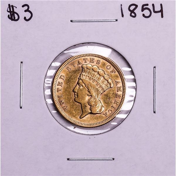 1854 $3 Indian Princess Head Gold Coin - Solder Marks
