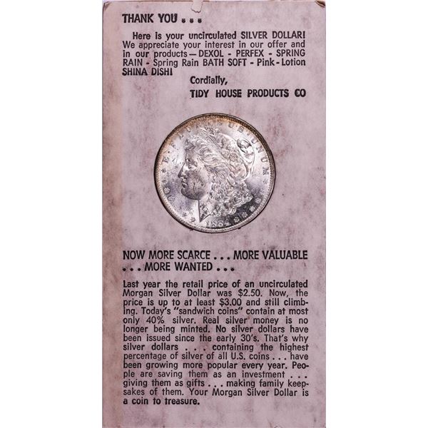 Tidy House Holder 1884-O $1 Morgan Silver Dollar Coin w/ Nice Toning