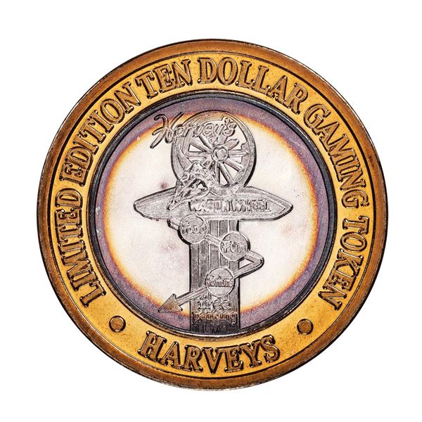.999 Silver Harveys Lake Tahoe, Nevada $10 Casino Limited Edition Gaming Token