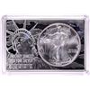 Image 1 : 1991 $1 American Silver Eagle Coin & 2oz Silver Bar Set