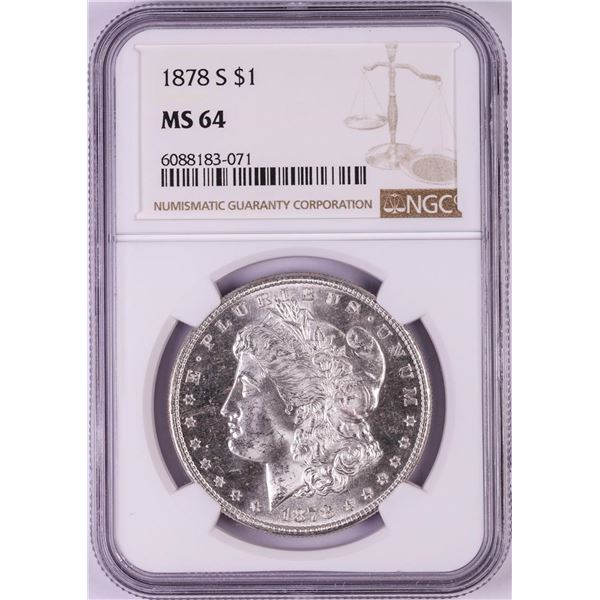 1878-S $1 Morgan Silver Dollar Coin NGC MS64