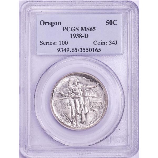 1938-D Oregon Trail Commemorative Half Dollar Coin PCGS MS65
