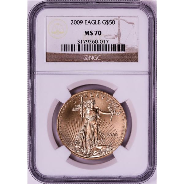 2009 $50 American Gold Eagle Coin NGC MS70