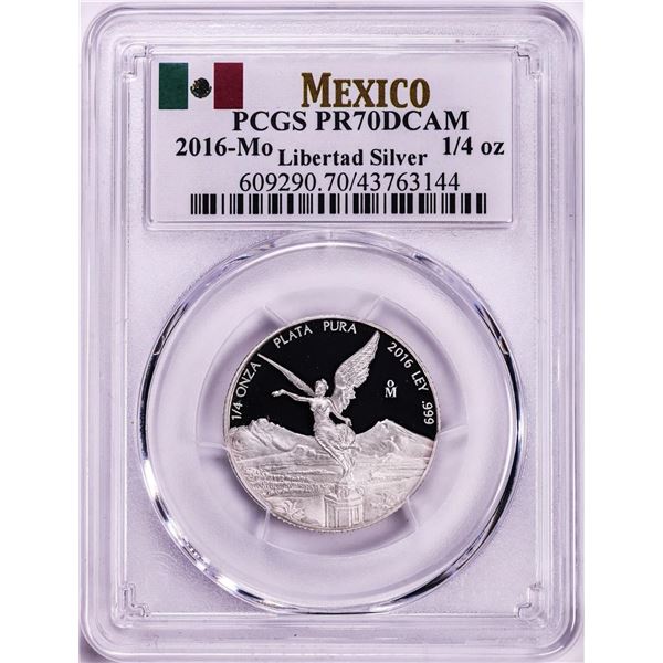 2016-Mo Mexico Proof 1/4 oz Silver Libertad Coin PCGS PR70DCAM