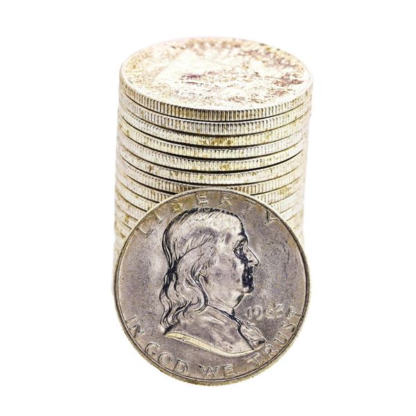 Roll of (20) Brilliant Uncirculated 1963-D Franklin Half Dollar Coins