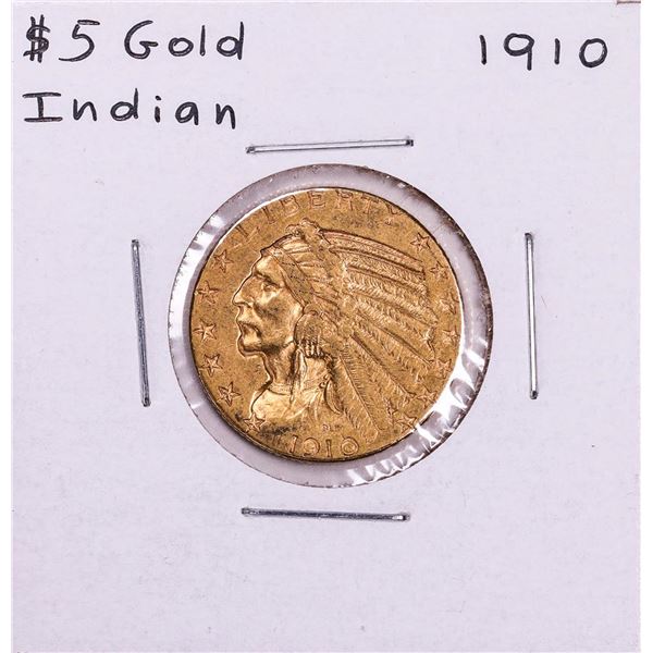1910 $5 Indian Head Half Eagle Gold Coin