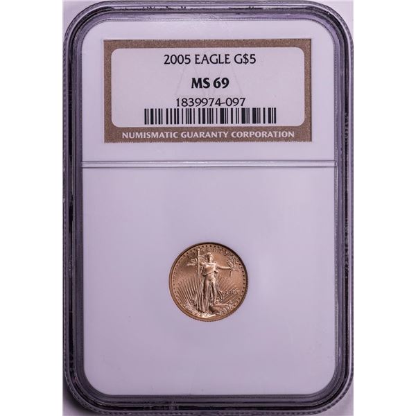 2005 $5 American Gold Eagle Coin NGC MS69