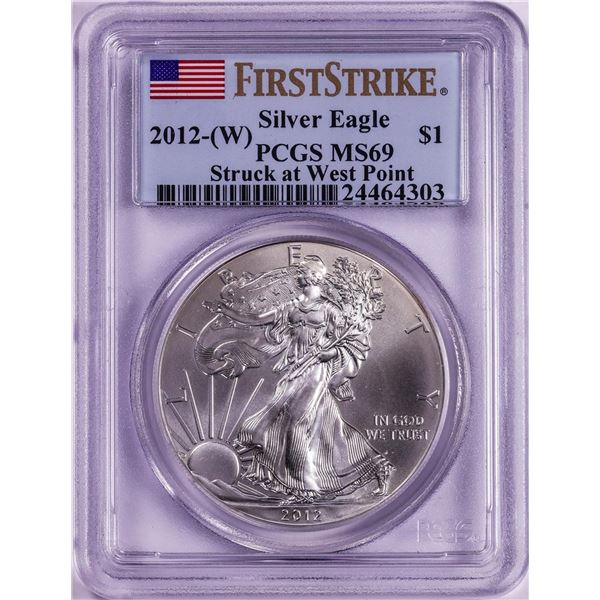 2012-(W) $1 American Silver Eagle Coin PCGS MS69 First Strike West Point Mint