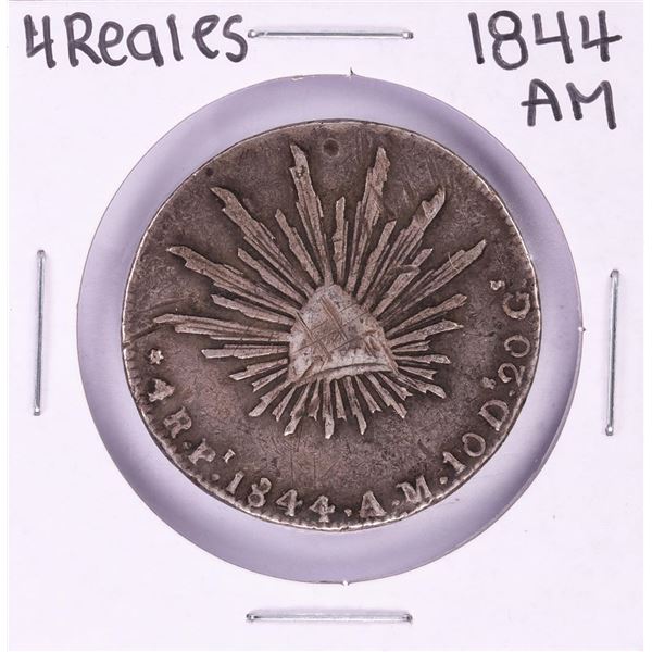 1844 Am Mexico 4 Reales Silver Coin