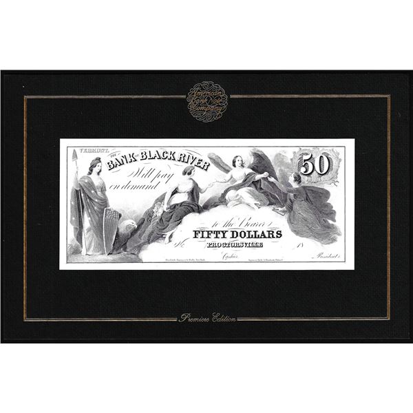 1994 American Bank Note Company Intaglio Print Bank of Black River Proctorsville, VT