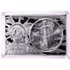 Image 1 : 1989 $1 American Silver Eagle Coin & 2oz Silver Bar Set