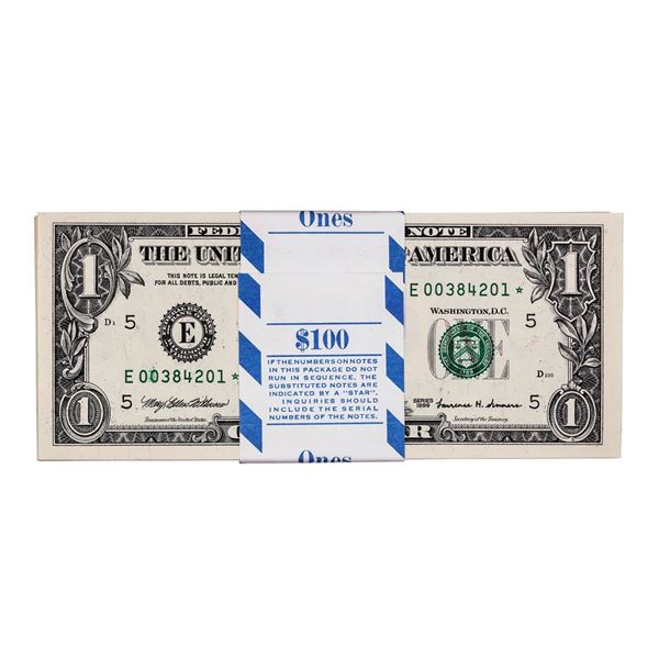 Pack of (100) Consecutive 1999 $1 Federal Reserve STAR Notes Richmond