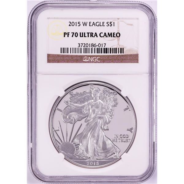 2015-W $1 Proof American Silver Eagle Coin NGC PF70 Ultra Cameo