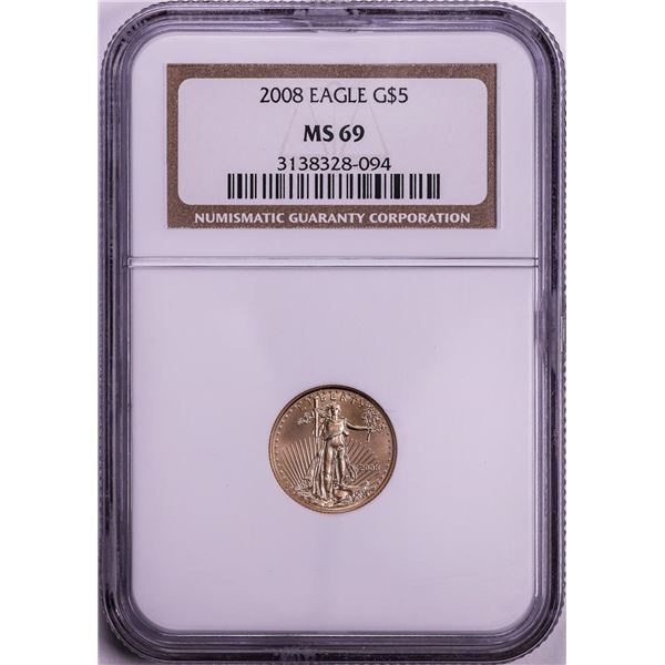 2008 $5 American Gold Eagle Coin NGC MS69