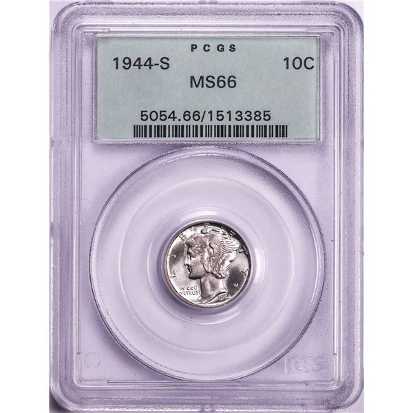 1944-S Mercury Dime Coin PCGS MS66 Old Green Holder
