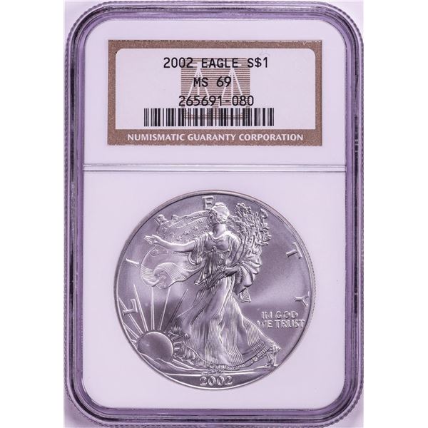 2002 $1 American Silver Eagle Coin NGC MS69