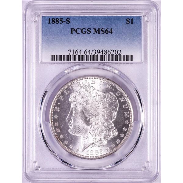 1885-S $1 Morgan Silver Dollar Coin PCGS MS64