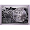 Image 1 : 1996 $1 American Silver Eagle Coin & 2oz Silver Bar Set