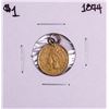 Image 1 : 1874 $1 Indian Princess Head Gold Dollar Coin Pendant