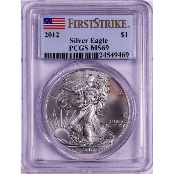 2012 $1 American Silver Eagle Coin PCGS MS69 First Strike