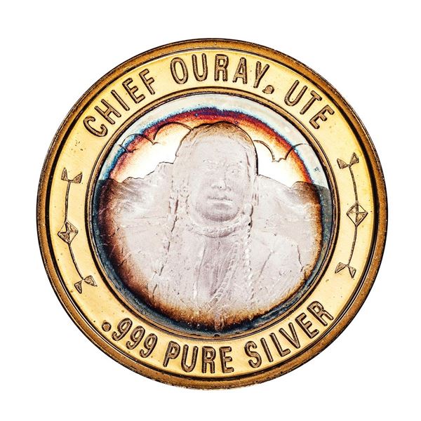 .999 Silver Chief Ouray, UTE $10 Casino Limited Native American Series Gaming Token