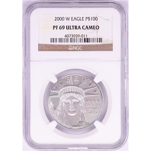 2000-W $100 Proof Platinum American Eagle Coin NGC PF69 Ultra Cameo