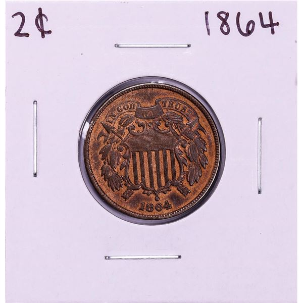 1864 Large Motto Two Cent Piece Coin