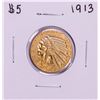 Image 1 : 1913 $5 Indian Head Half Eagle Gold Coin