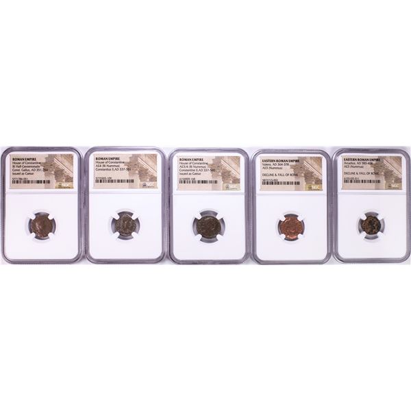 Lot of (5) Ancient Roman Empire Coins NGC Certified