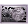 Image 1 : 2000 $1 American Silver Eagle Coin & 2oz Silver Bar Set