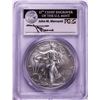 Image 1 : 2011-W $1 Burnished American Silver Eagle Coin PCGS MS69 First Strike Mercanti Signed