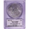 Image 2 : 2011-W $1 Burnished American Silver Eagle Coin PCGS MS69 First Strike Mercanti Signed
