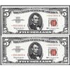 Image 1 : Lot of (2) 1963 $5 Legal Tender Star Notes