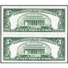 Image 2 : Lot of (2) 1963 $5 Legal Tender Star Notes