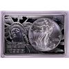 Image 1 : 1996 $1 American Silver Eagle Coin & 2oz Silver Bar Set