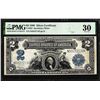 Image 1 : 1899 $2 Mini-Porthole Silver Certificate Note Fr.258 PMG Very Fine 30