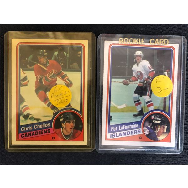 CHRIS CHELIOS AND PAT LAFONTAINE ROOKIE CARD LOT