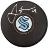 Image 1 : Jamie Oleksiak Autographed Official Seattle Kraken Logo Hockey Puck Fanatics Holo