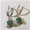 Image 2 : SILVER RHODIUM PLATED EMERALD(4CT) EARRINGS