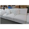 Image 2 : New White Cloth Loveseat (2) w/2 Ottomans (Has Dirt Marks)