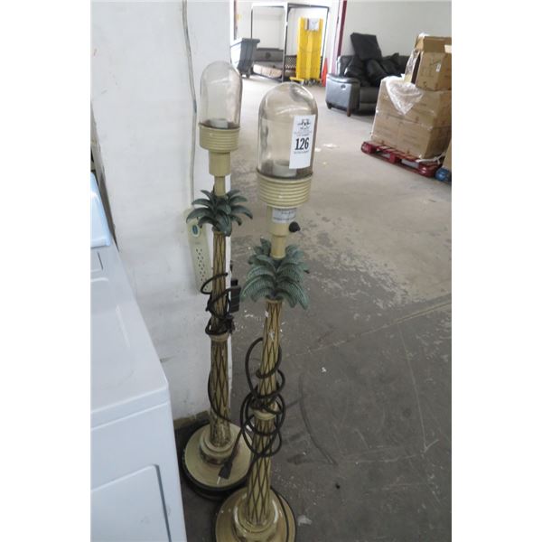 2-Palm Tree Motif Indoor/Outdoor Floor Lamp (Leader Furniture) - 2 X $