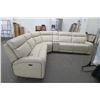 Image 1 : Tan Leather 7 Pc. Pit Group Sofa