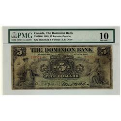 The Dominion Bank, 1905 $5 #213524 CH-220-16-08. PMG VG10.