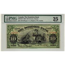 The Dominion Bank, 1925 $10 #157138 CH-220-18-10. PMG VF25.
